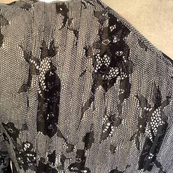 Club Monaco Silk Black and Gray Floral Dress Size 8 - Picture 6 of 12